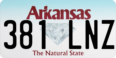 AR license plate 381LNZ