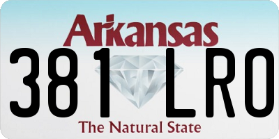 AR license plate 381LRO
