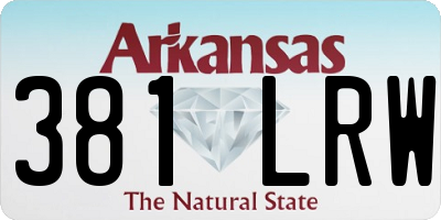 AR license plate 381LRW
