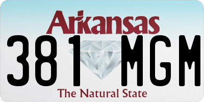 AR license plate 381MGM