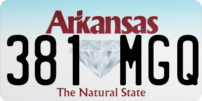 AR license plate 381MGQ