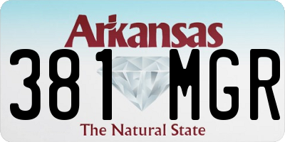 AR license plate 381MGR