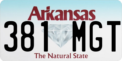 AR license plate 381MGT