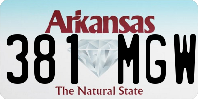 AR license plate 381MGW