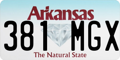 AR license plate 381MGX
