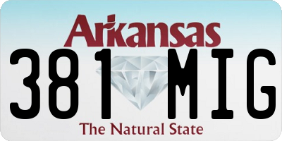 AR license plate 381MIG