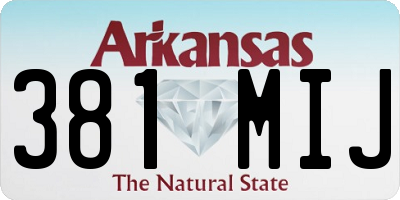 AR license plate 381MIJ