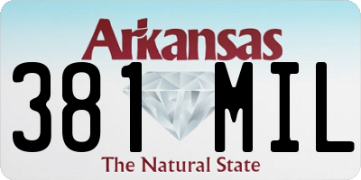 AR license plate 381MIL
