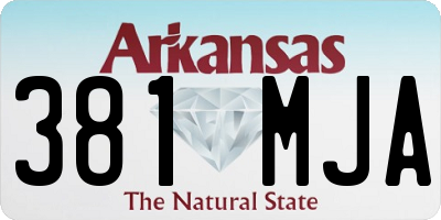 AR license plate 381MJA