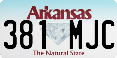 AR license plate 381MJC