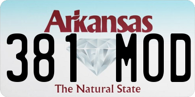 AR license plate 381MOD