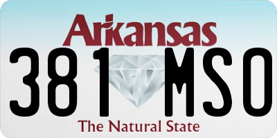 AR license plate 381MSO