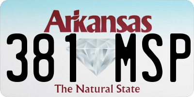 AR license plate 381MSP