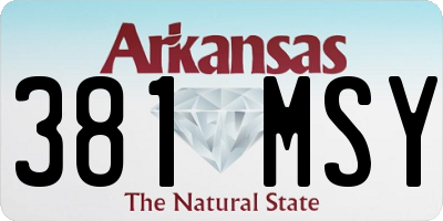 AR license plate 381MSY