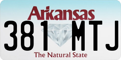 AR license plate 381MTJ