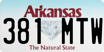 AR license plate 381MTW
