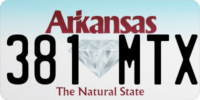 AR license plate 381MTX