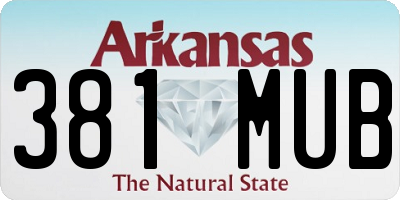 AR license plate 381MUB
