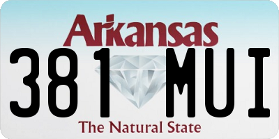 AR license plate 381MUI