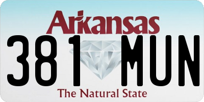 AR license plate 381MUN