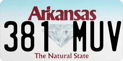 AR license plate 381MUV
