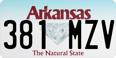 AR license plate 381MZV