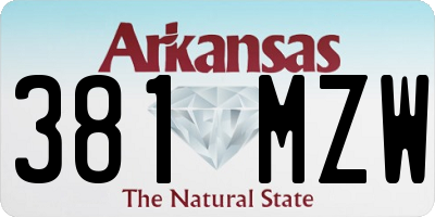 AR license plate 381MZW