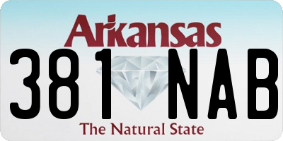 AR license plate 381NAB