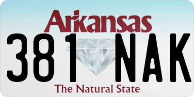 AR license plate 381NAK