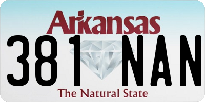 AR license plate 381NAN