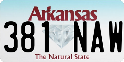 AR license plate 381NAW