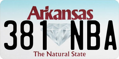 AR license plate 381NBA
