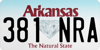 AR license plate 381NRA