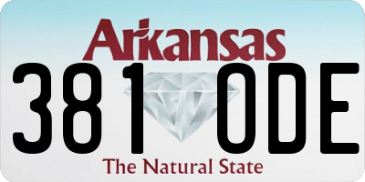AR license plate 381ODE