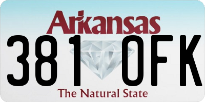 AR license plate 381OFK