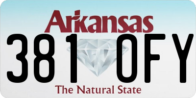AR license plate 381OFY