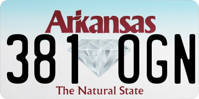 AR license plate 381OGN