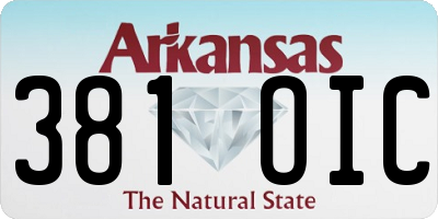 AR license plate 381OIC