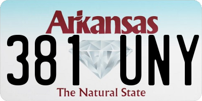 AR license plate 381UNY