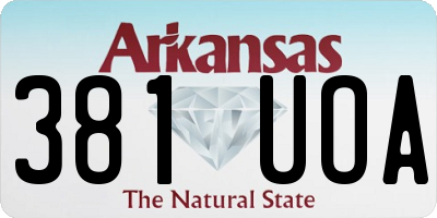 AR license plate 381UOA