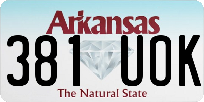 AR license plate 381UOK