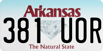 AR license plate 381UOR