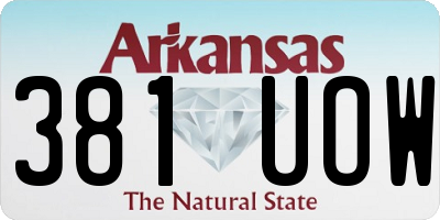 AR license plate 381UOW