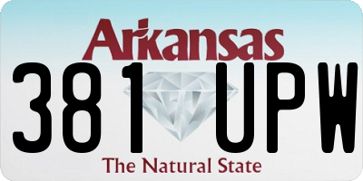 AR license plate 381UPW