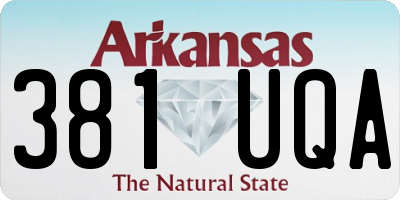 AR license plate 381UQA