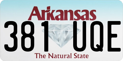 AR license plate 381UQE