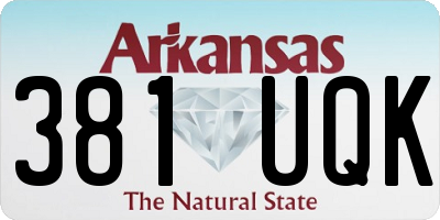 AR license plate 381UQK