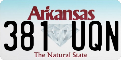 AR license plate 381UQN