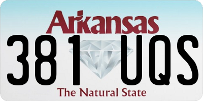 AR license plate 381UQS