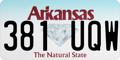 AR license plate 381UQW
